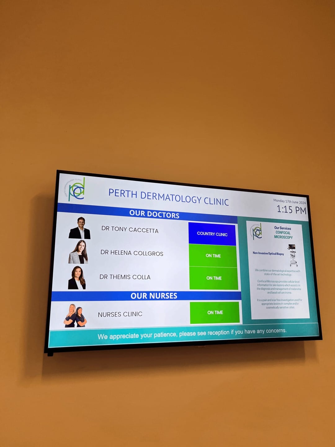 Dermatology Clinic Waiting Room Display