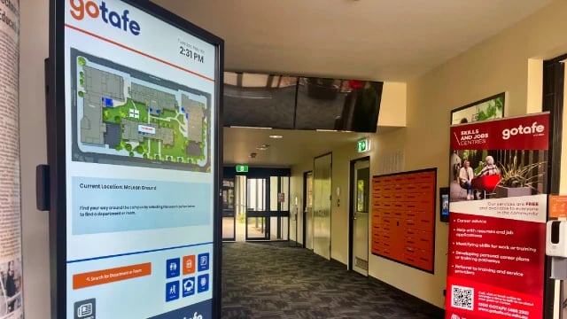 Gotafe Campus Wayfinding Kiosk Corridor