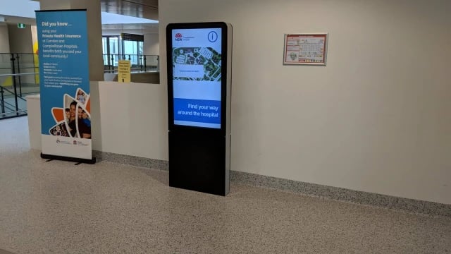 Hospital Lobby Wayfinding Kiosk Display