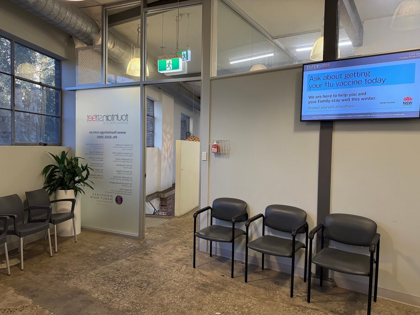 Medical Waiting Room Flu Vaccine Screen